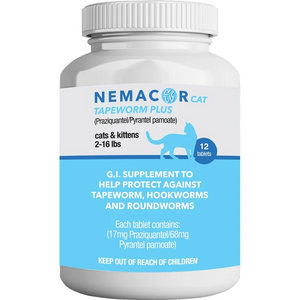 Nemacor Cat Tapeworm Plus for Cats & Kittens 2-16 lbs