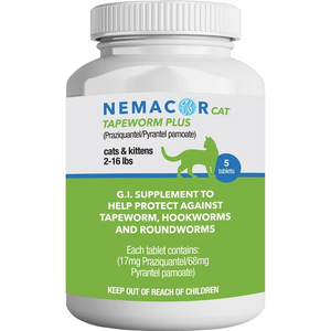 Nemacor Cat Tapeworm Plus for Cats & Kittens 2-16 lbs