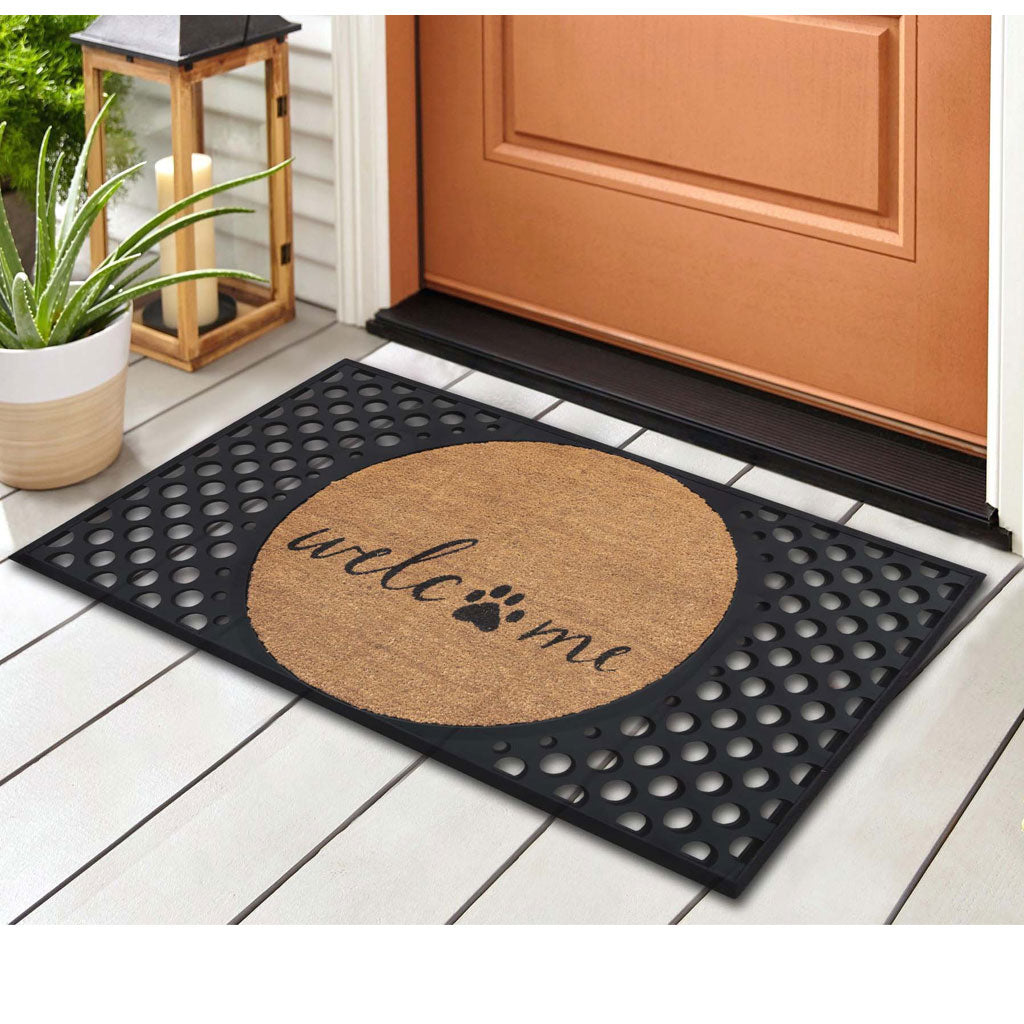 4 Cats & Dogs Dog + Feet Home Round Entrance Mat