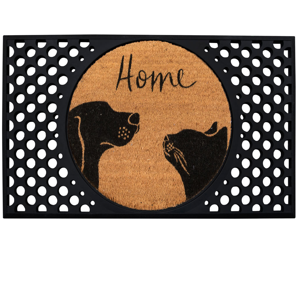 4 Cats & Dogs Dog + Feet Home Round Entrance Mat