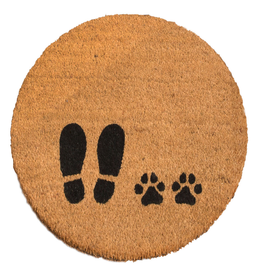 4 Cats & Dogs Foot + Paw Round Entrance Mat