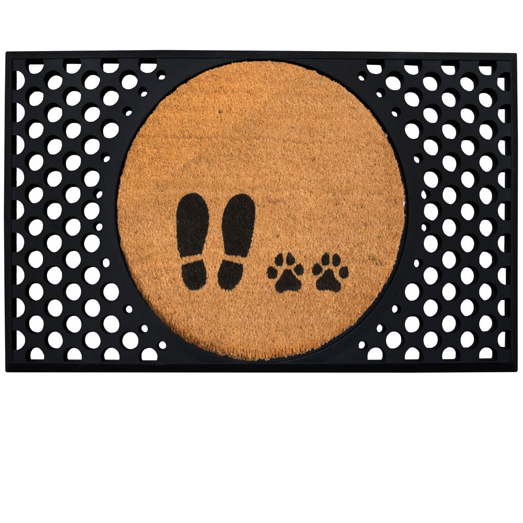4 Cats & Dogs Foot + Paw Round Entrance Mat