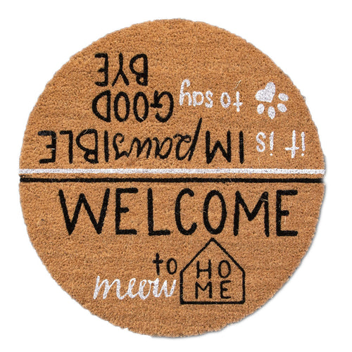 4 Cats & Dogs Hello Goodbye Round Entrance Mat