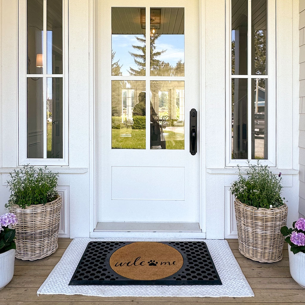 4 Cats & Dogs Hello Goodbye Round Entrance Mat
