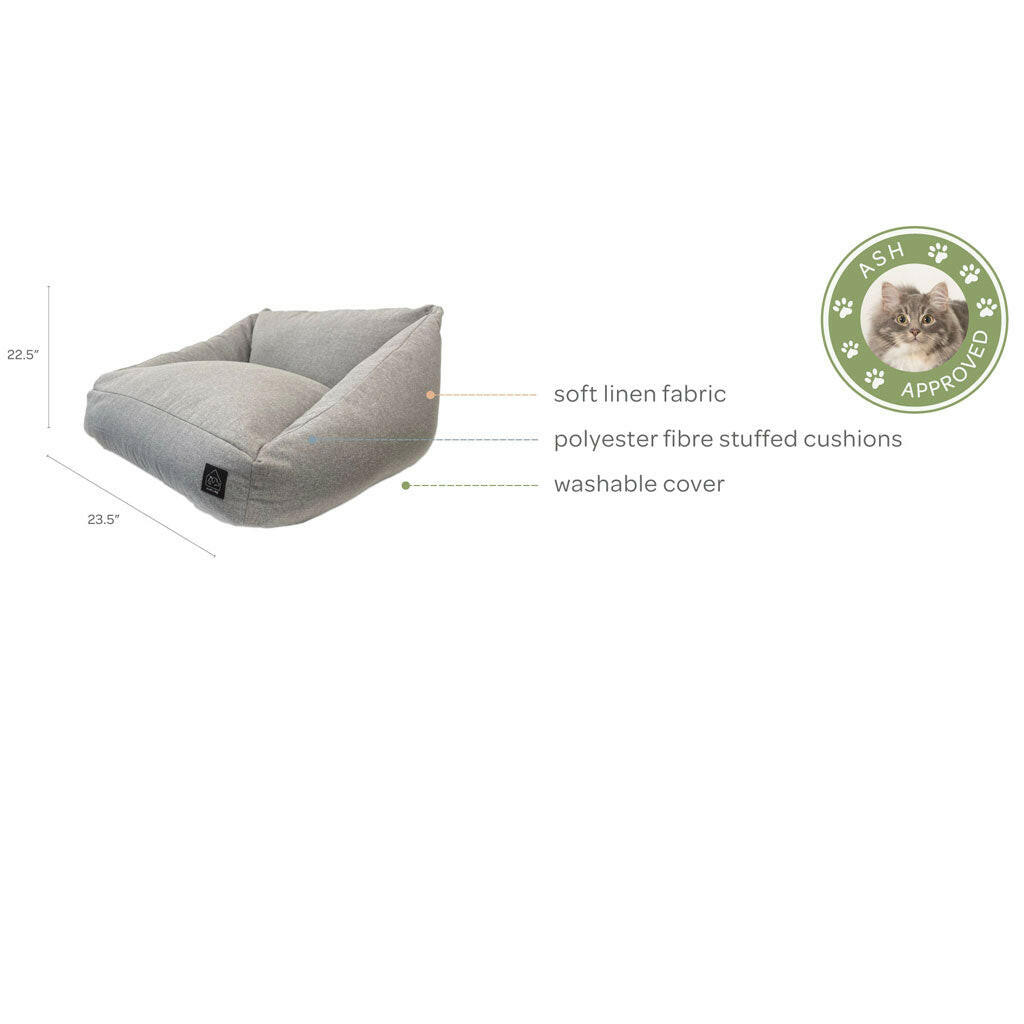 4 Cats & Dogs Loafer Sofa Bed, Carbon, 23.5x22.5"