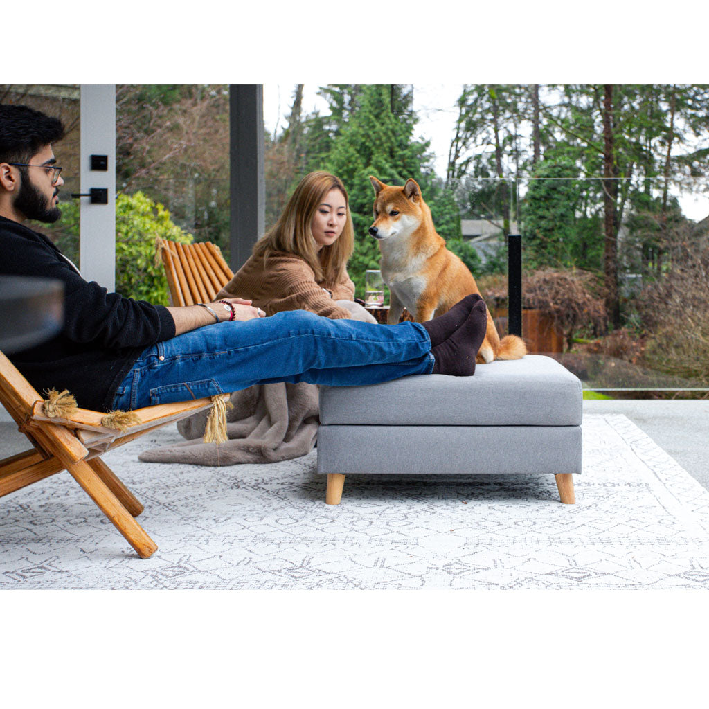 4 Cats & Dogs Otto Pet Bed Ottoman, Grey