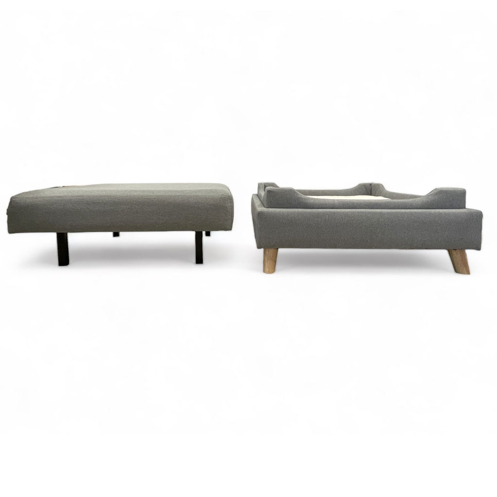 4 Cats & Dogs Otto Pet Bed Ottoman, Grey