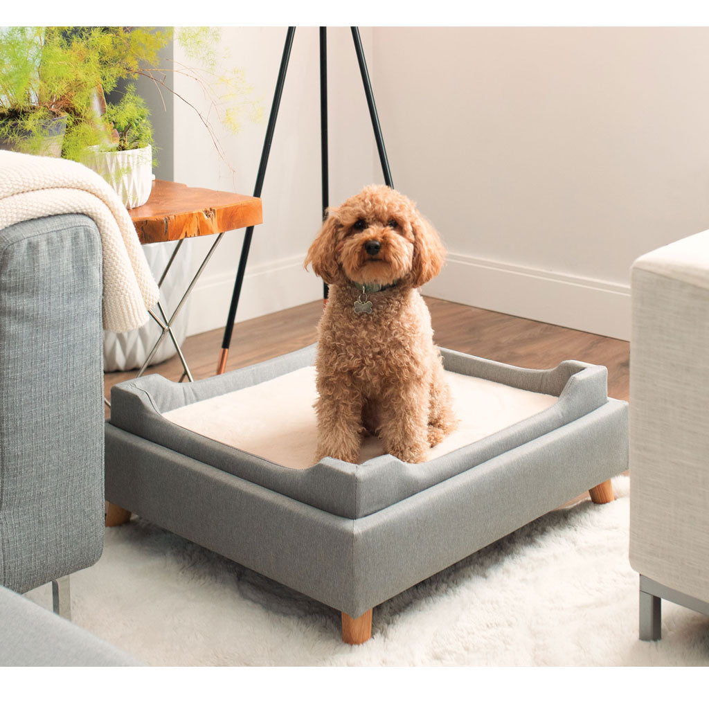 4 Cats & Dogs Otto Pet Bed Ottoman, Grey