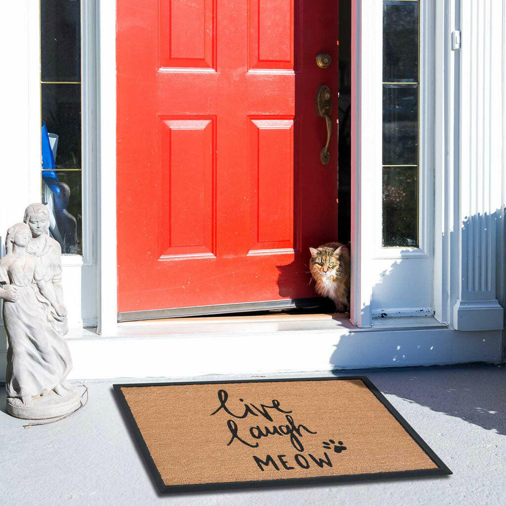4 Cats & Dogs Spring Dog Sniff the Tulips Rectangular Entrance Mat