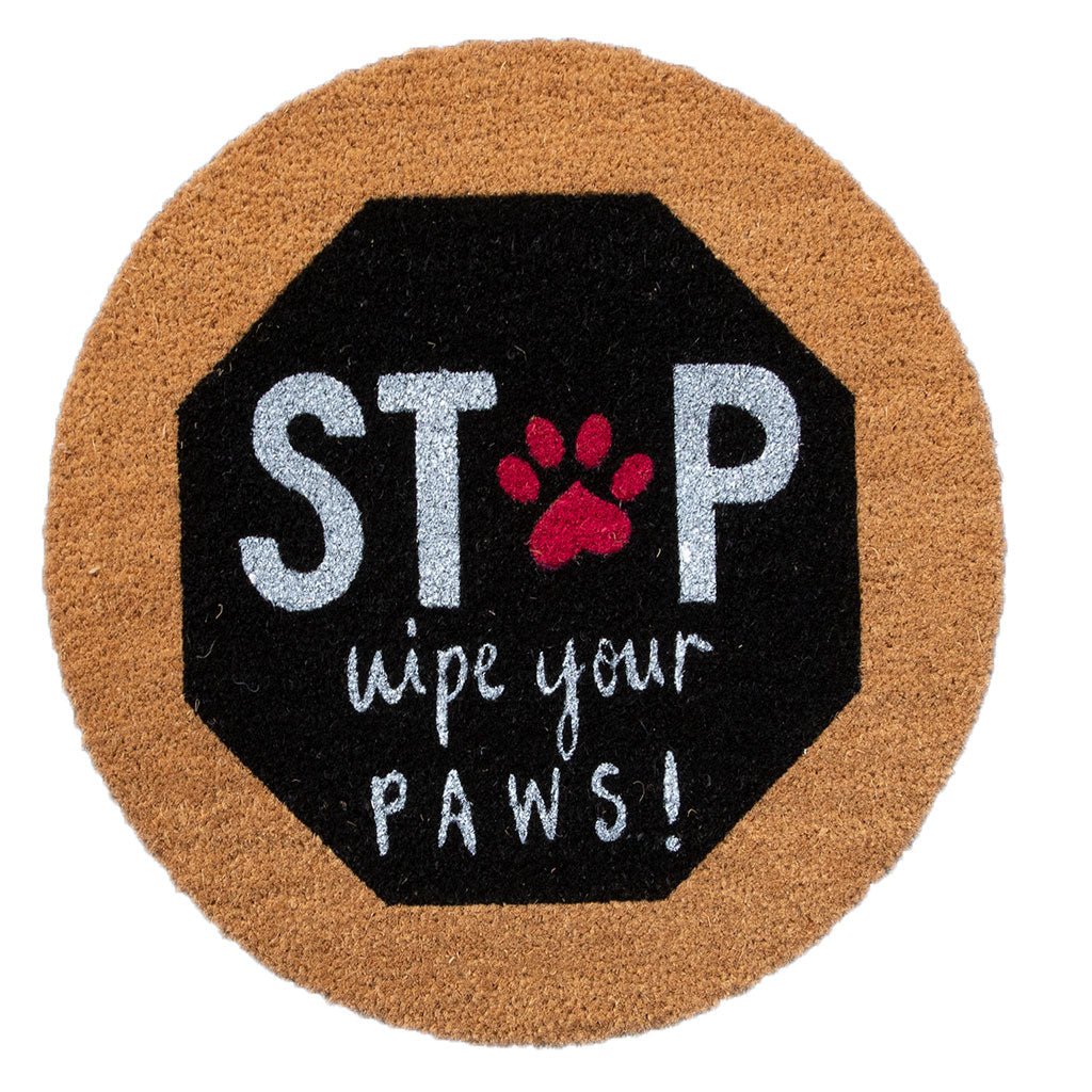 4 Cats & Dogs Stop WYPs Round Entrance Mat