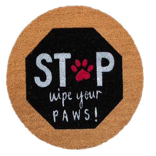 4 Cats & Dogs Stop WYPs Round Entrance Mat