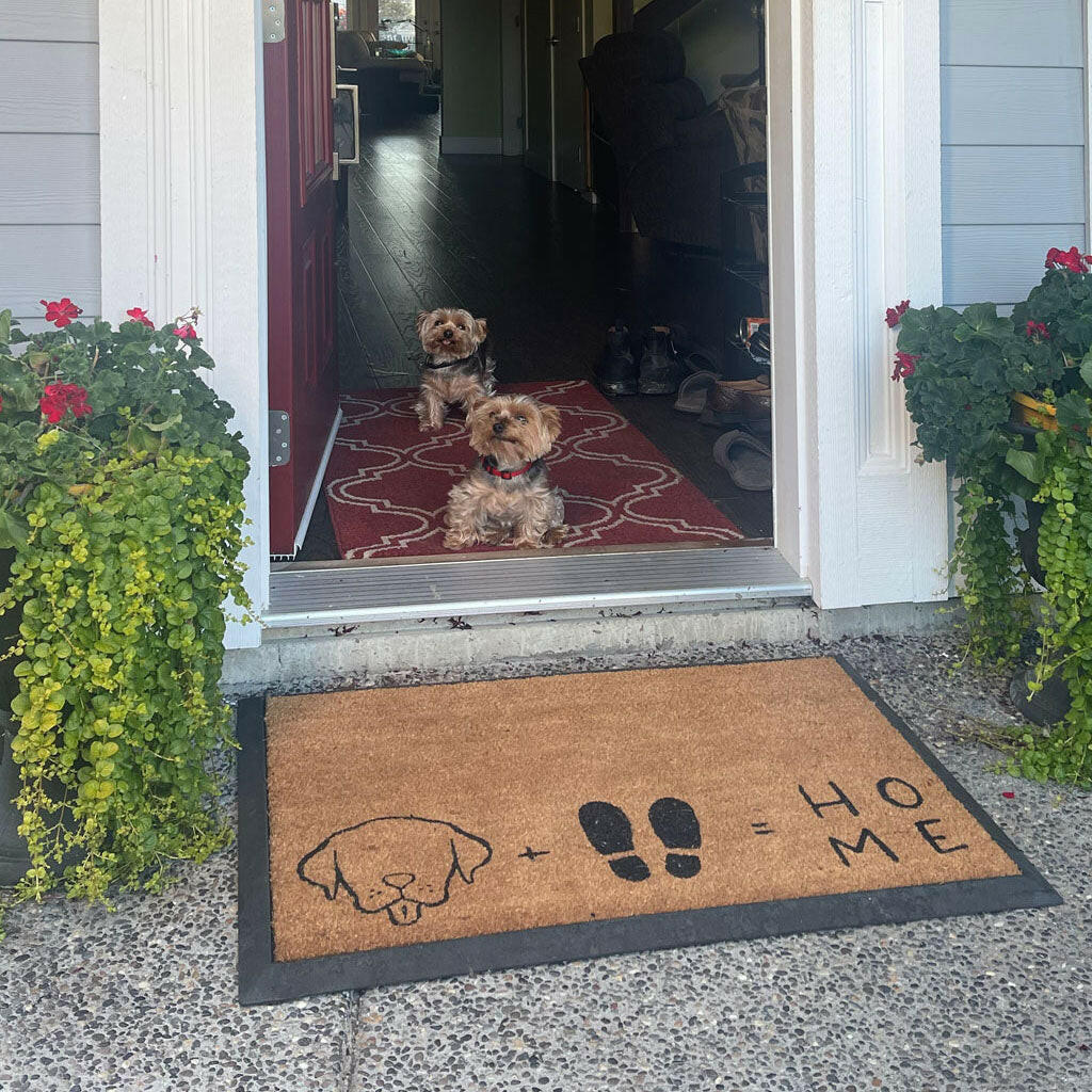 4 Cats & Dogs Two Pets + Home Rectangular Entrance Mat