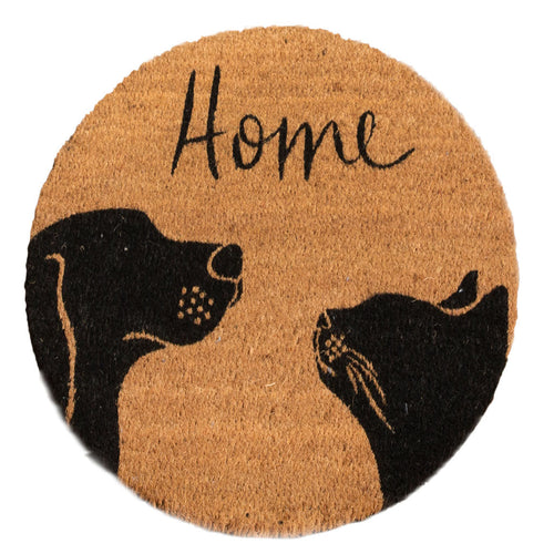 4 Cats & Dogs Two Pets + Home Round Entrance Mat