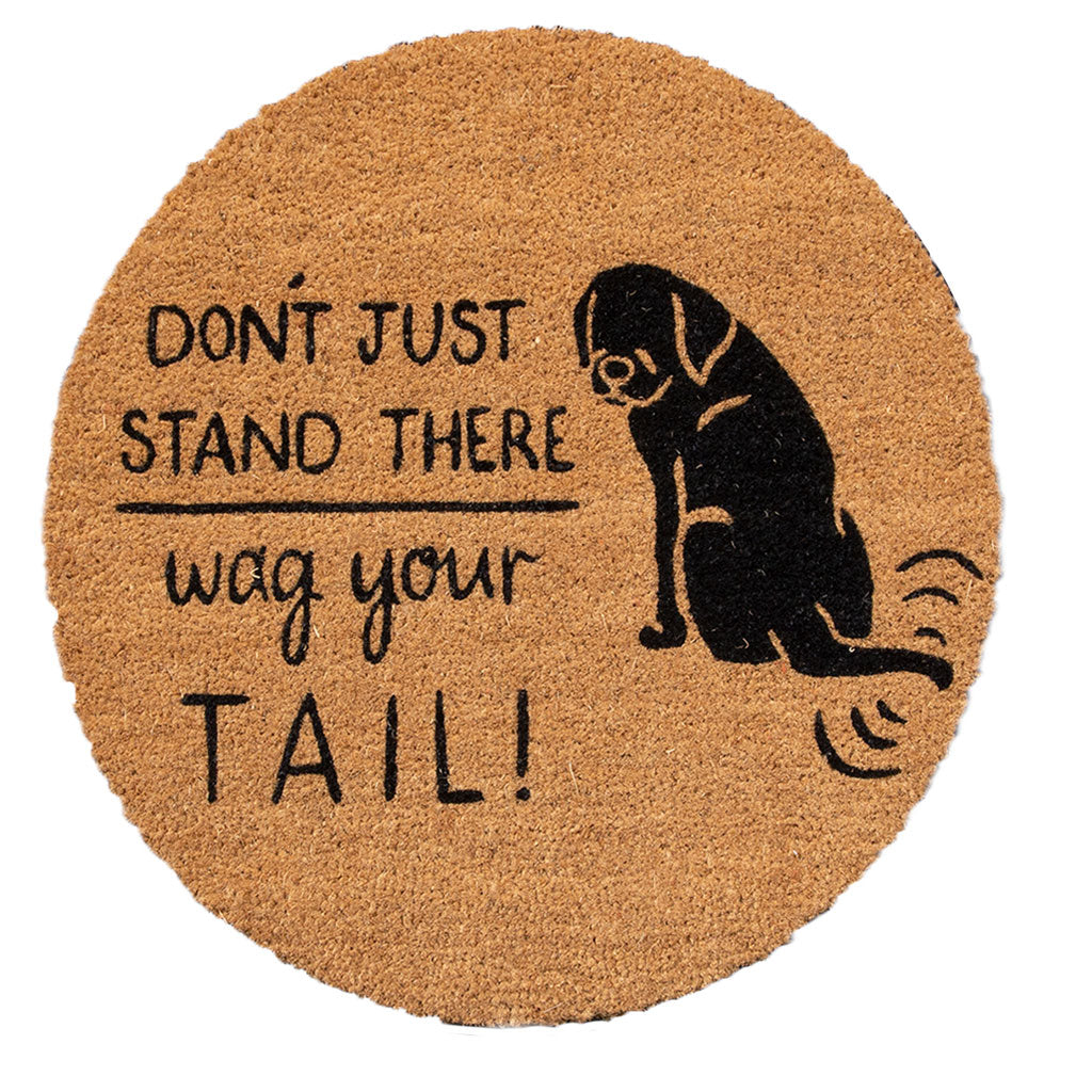 4 Cats & Dogs Wag Your Tail Round Entrance Mat