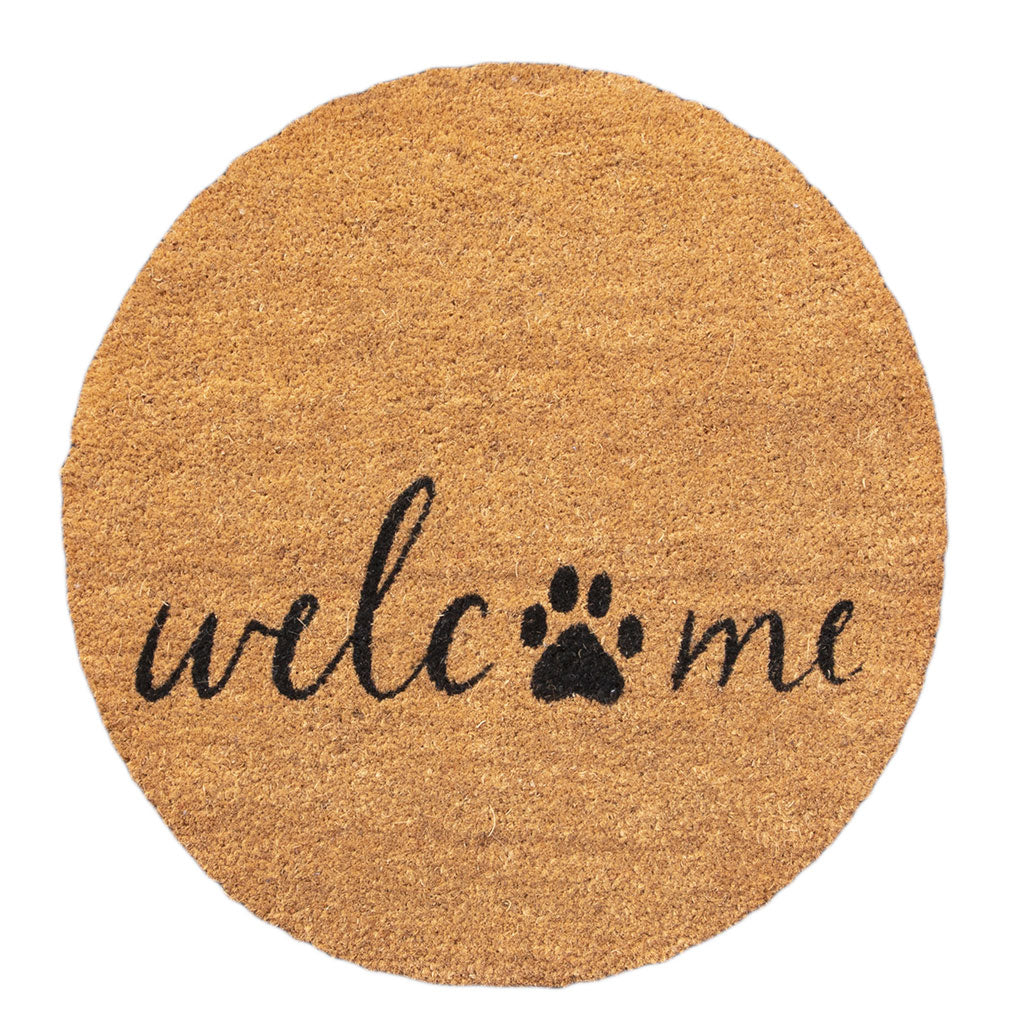 4 Cats & Dogs Welcome + Paw Round Entrance Mat