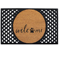 4 Cats & Dogs Welcome + Paw Round Entrance Mat