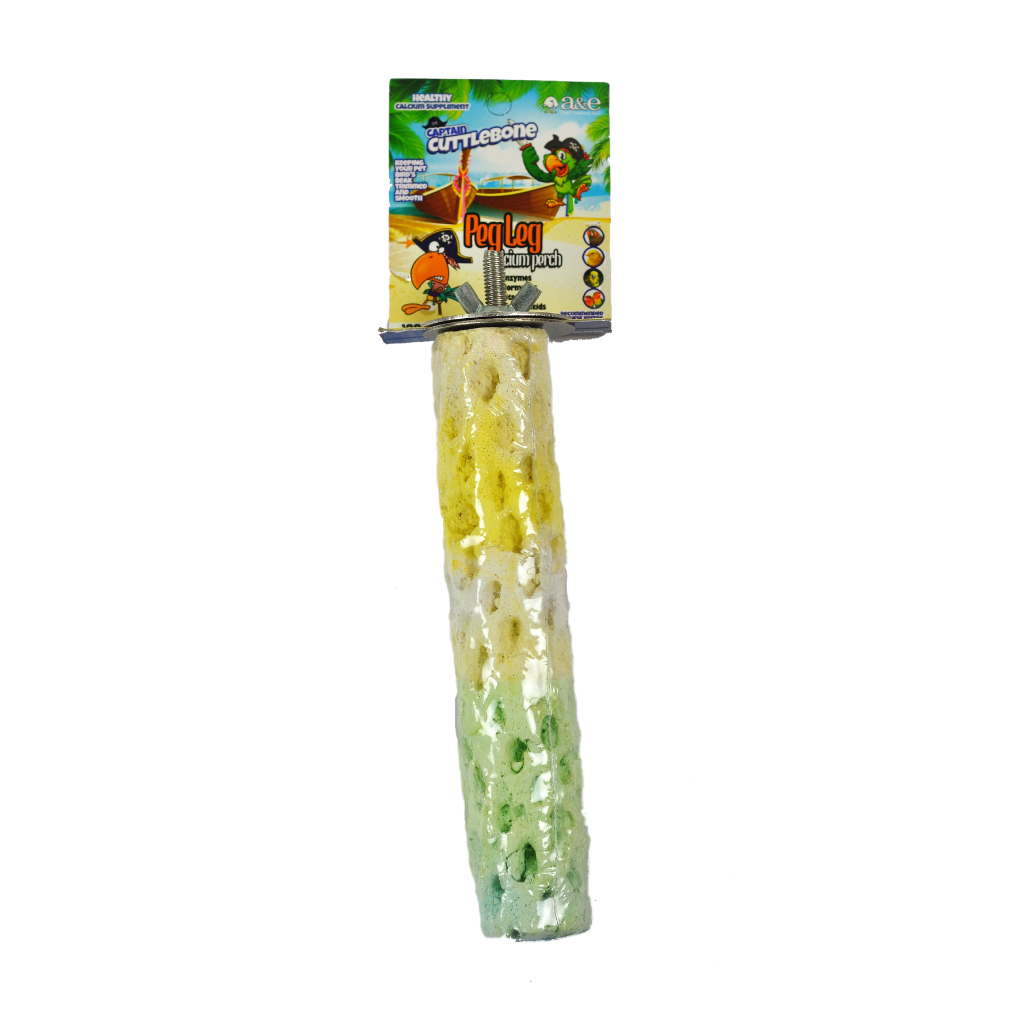 A & E Cages Captain Cuttlebone Calcium Bird Perch, Medium