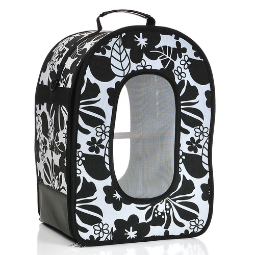 A & E Cages Happy Beaks Soft Sided Voyager Bird Carrier, Black, Small