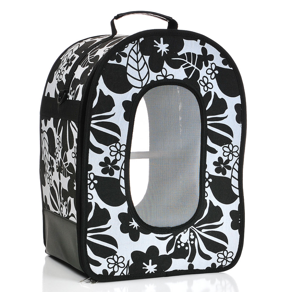 A & E Cages Happy Beaks Soft Sided Voyager Bird Carrier, Black, Small