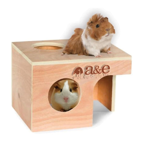 A & E Cages Small Animal Wooden Hut For Rabbits
