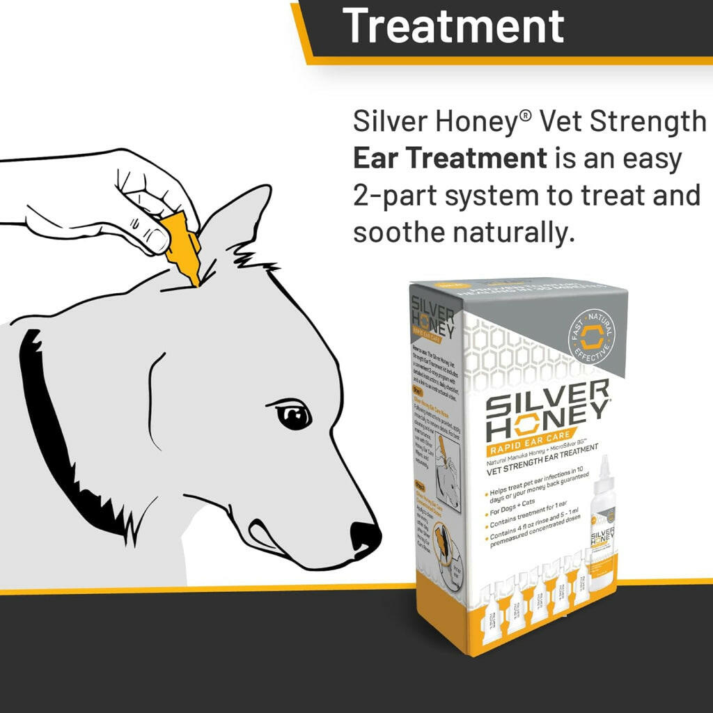 Absorbine Silver Honey Rapid Vet Strength Ear Care Treatment for Dogs and Cats
