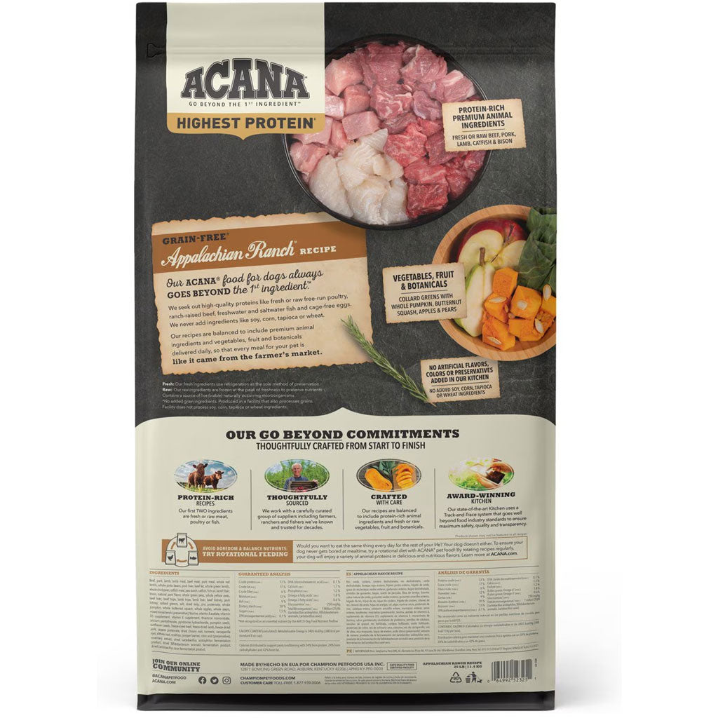 ACANA Appalachian Ranch Highest Protein Grain-Free Dry Dog Food