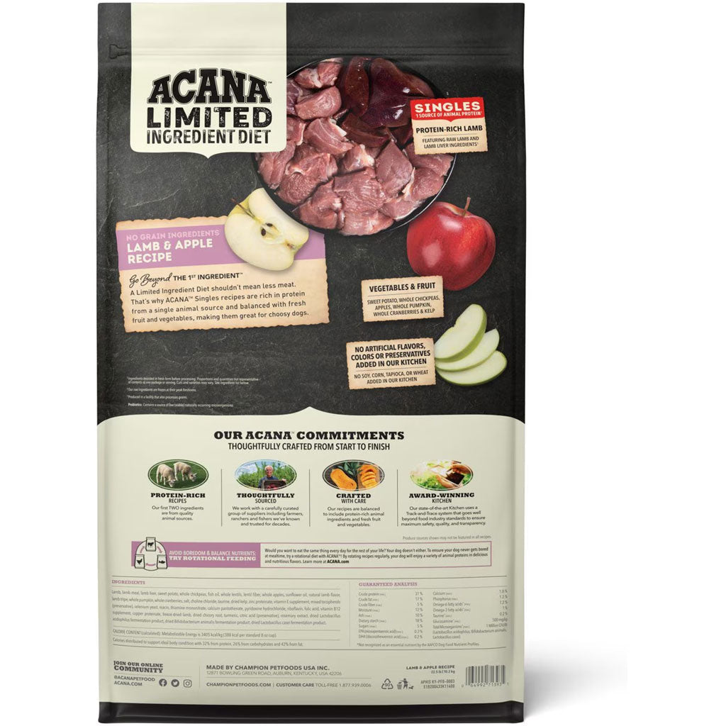 ACANA Singles Limited Ingredient Lamb & Apple Grain-Free High-Protein Dry Dog Food