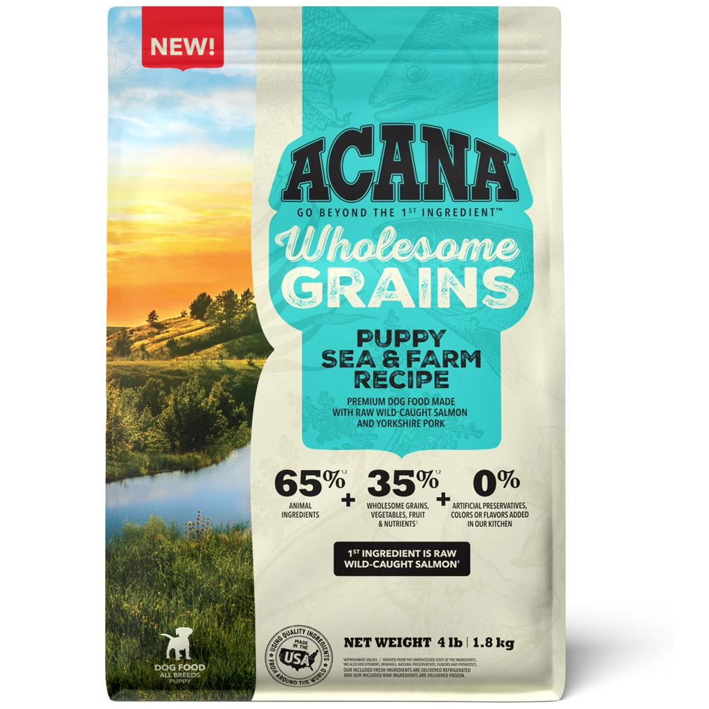 ACANA Wholesome Grains Dry Food for Puppy Sea & Farm Recipe, 4-lb