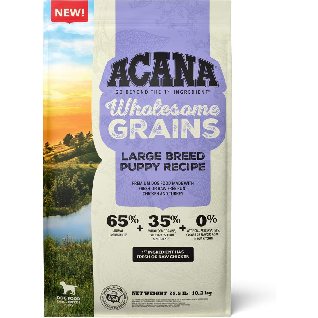 ACANA Wholesome Grains Dry Food Large Breed Puppy + Grains, 22.5-lb