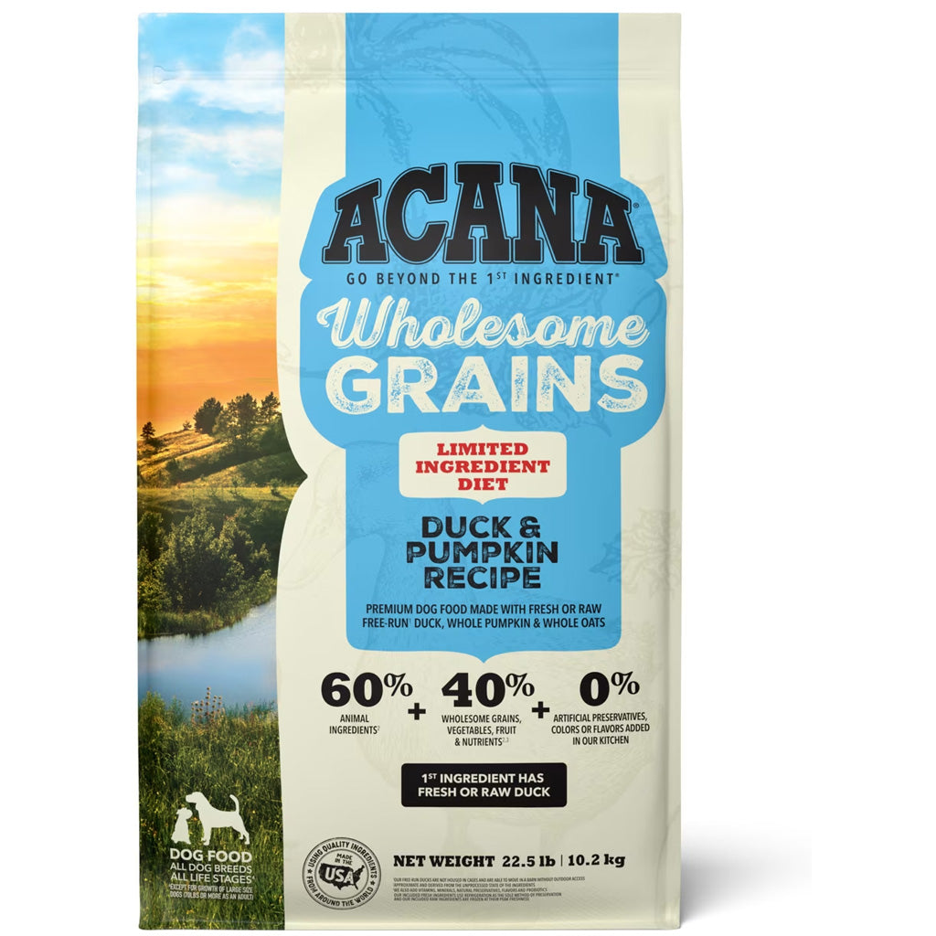 ACANA Wholesome Grains Duck & Pumpkin Dry Dog Food, 4-lb