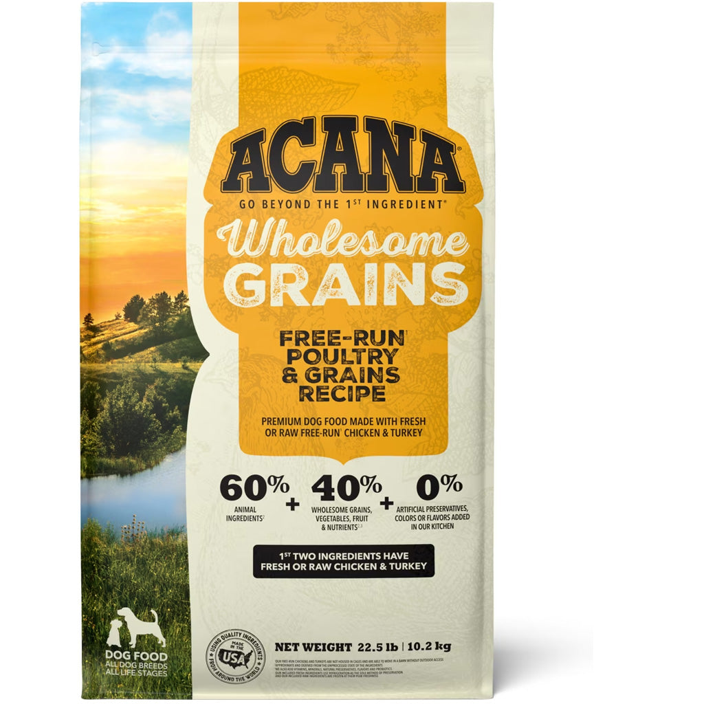 ACANA Wholesome Grains Free-Run Poultry + Grains Dry Dog Food, 4-lb