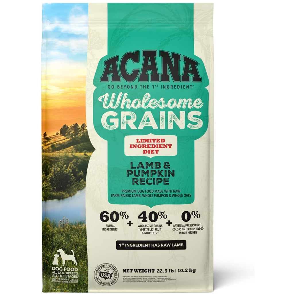 ACANA Wholesome Grains Lamb & Pumpkin Dry Dog Food, 4-lb