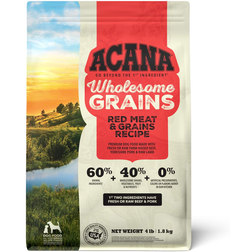 ACANA Wholesome Grains Red Meat + Grains Dry Dog Food, 4-lb