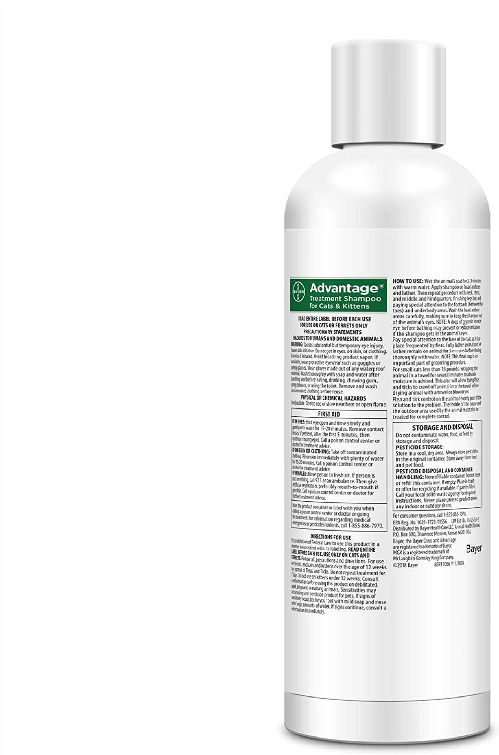 Advantage Flea & Tick Treatment Shampoo for Cats & Kittens (8 oz)