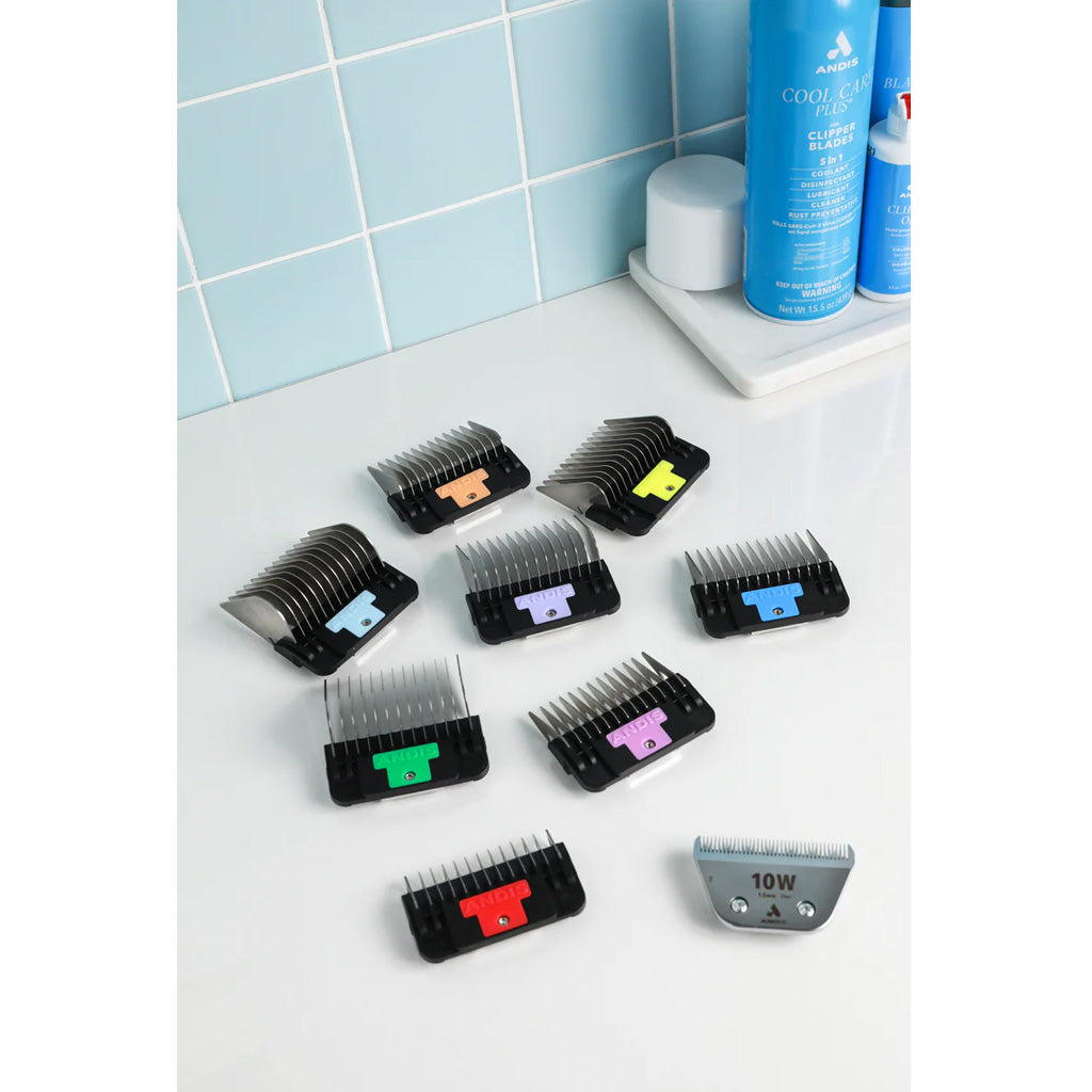 Andis 8-Piece Wide Blade Attachment Comb Set Color Coded