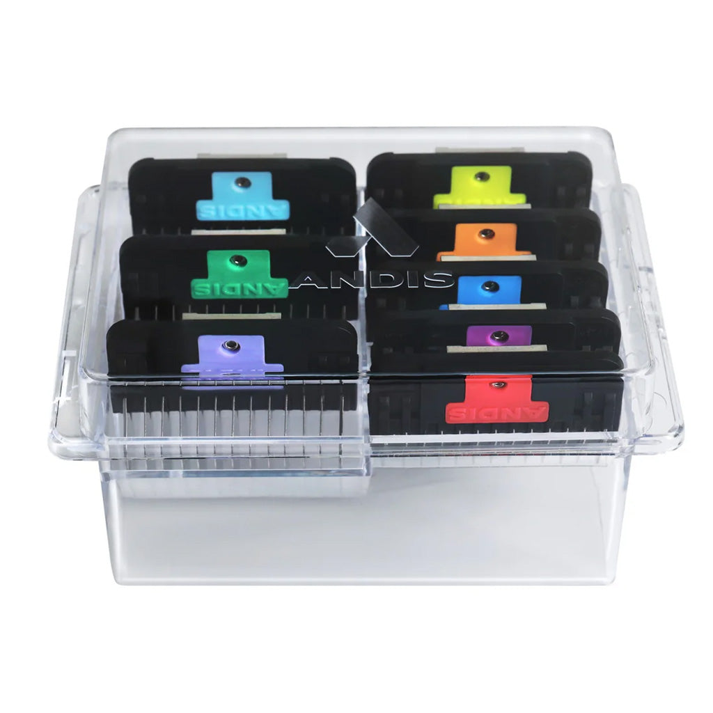 Andis 8-Piece Wide Blade Attachment Comb Set Color Coded