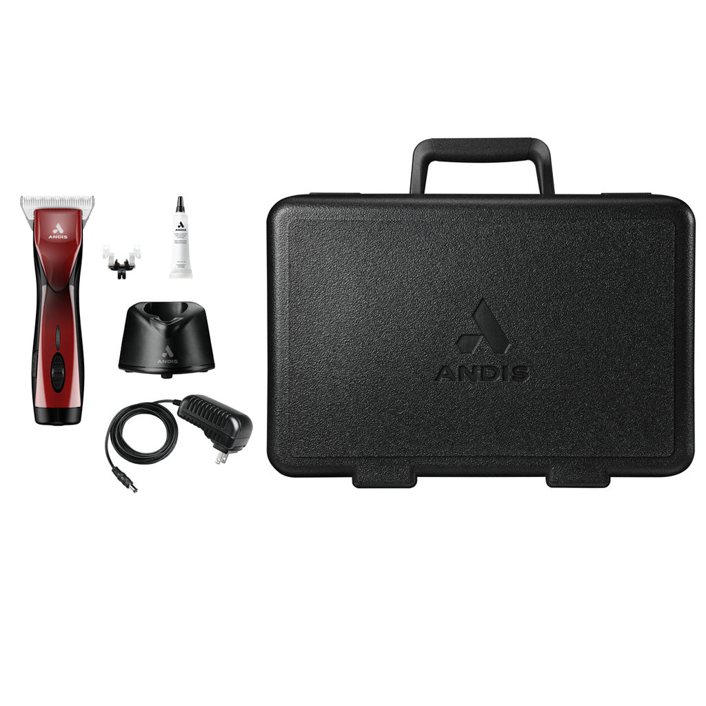 Andis DBLV-2-Pulse ZRA II 5-Speed Cordless Detachable Blade w/ CE 30w Wide Blade, Red