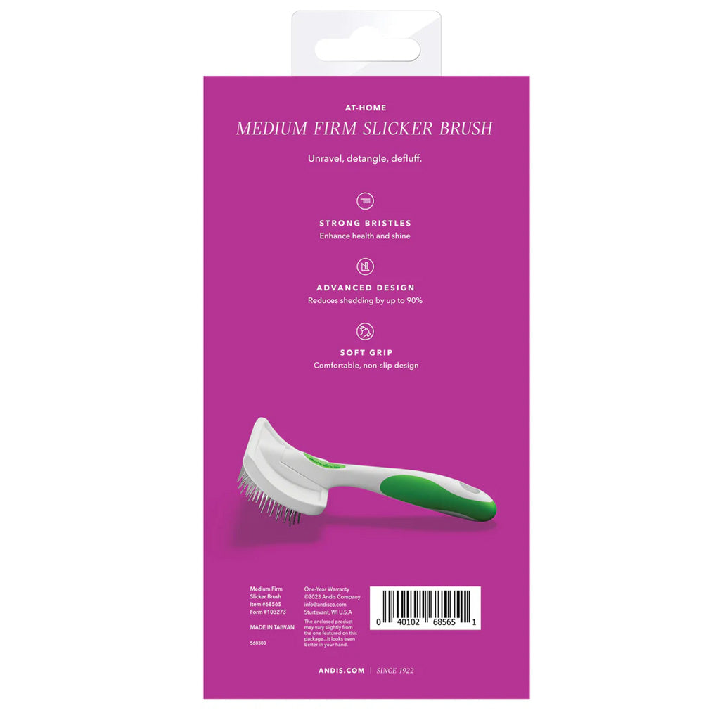 Andis Firm Slicker Dog Grooming Brush, Green/White