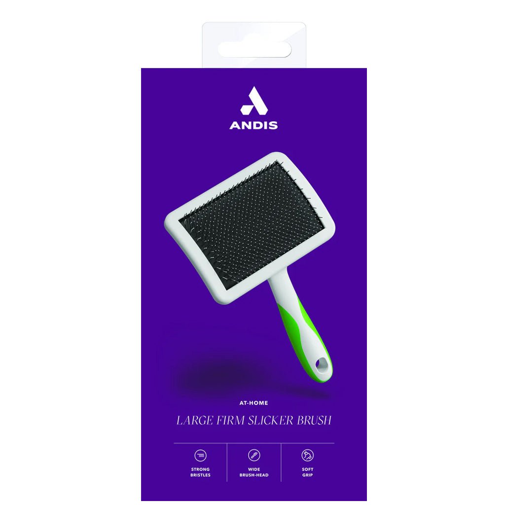 Andis Firm Slicker Dog Grooming Brush, Green/White