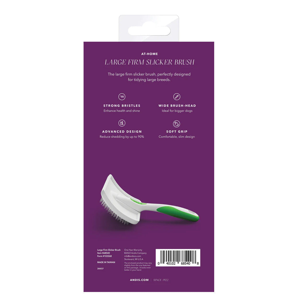 Andis Firm Slicker Dog Grooming Brush, Green/White
