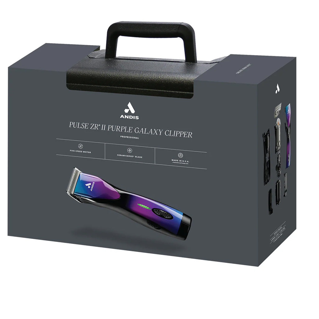 Andis Pulse ZR II 5-Speed Cordless Detachable Blade w/ CE 10 Blade, Purple Galaxy