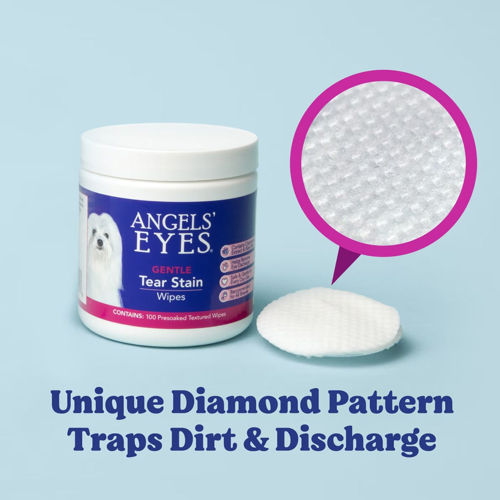 Angel's Eyes Face Eye & Paw Cleansing & Tear Stain Wipe for Dogs & Cats, 100 Count