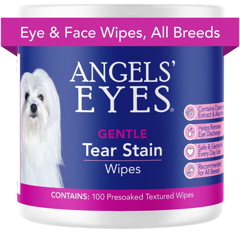 Angel's Eyes Face Eye & Paw Cleansing & Tear Stain Wipe for Dogs & Cats, 100 Count