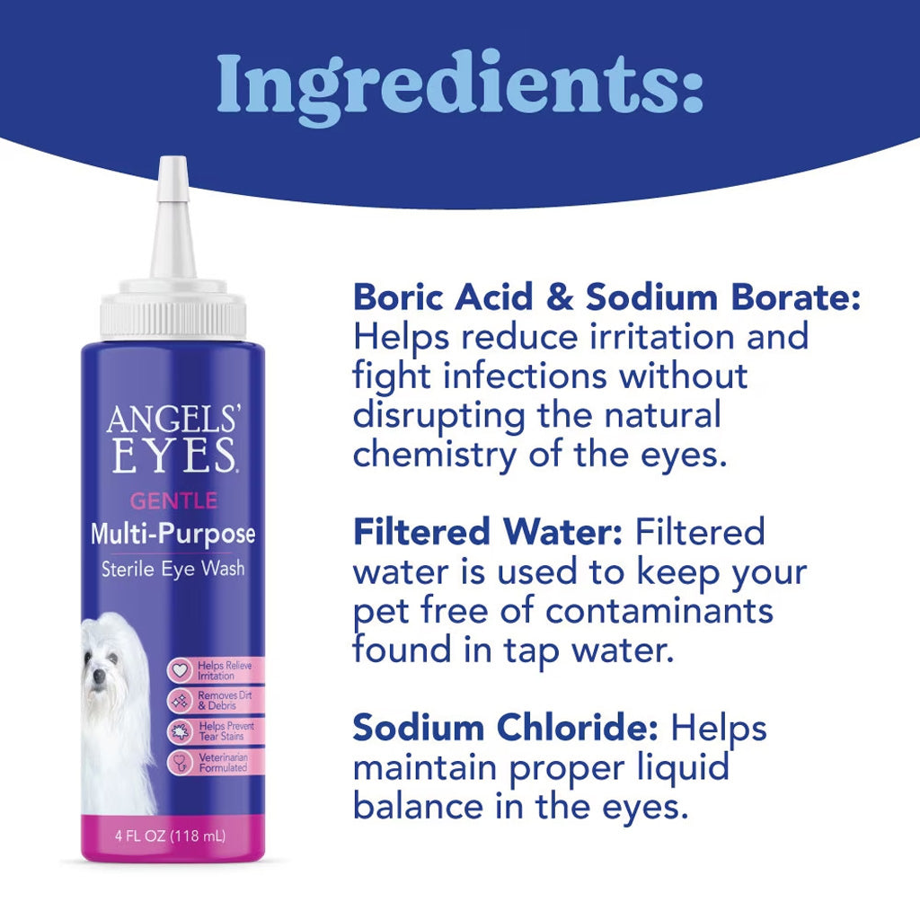 Angel's Eyes Multi-Purpose Sterile Dogs & Cat Eye Wash, 4-fl oz