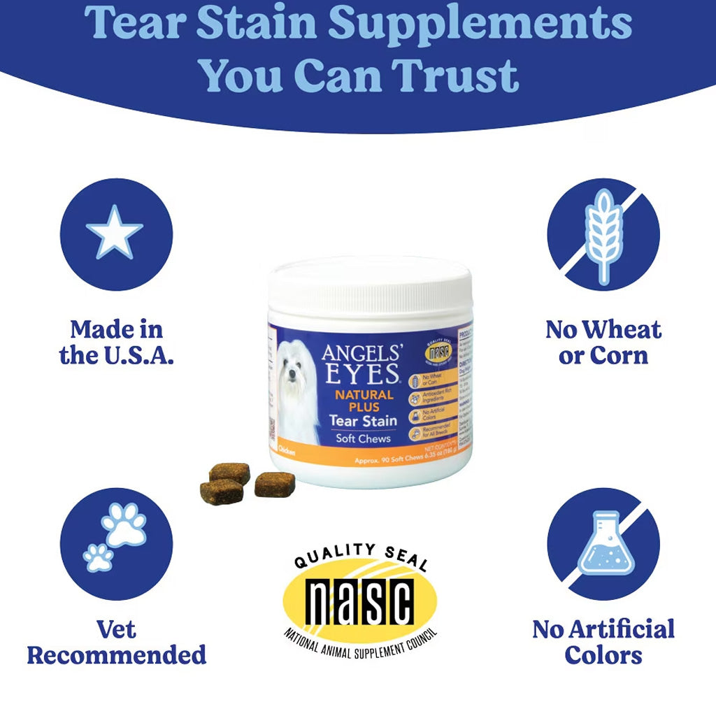 Angel's Eyes Natural Plus Soft Chews Tear Stain Supplement for Dogs