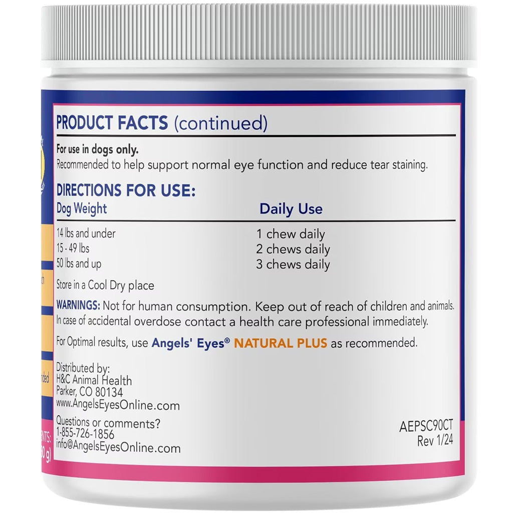 Angel's Eyes Natural Plus Soft Chews Tear Stain Supplement for Dogs