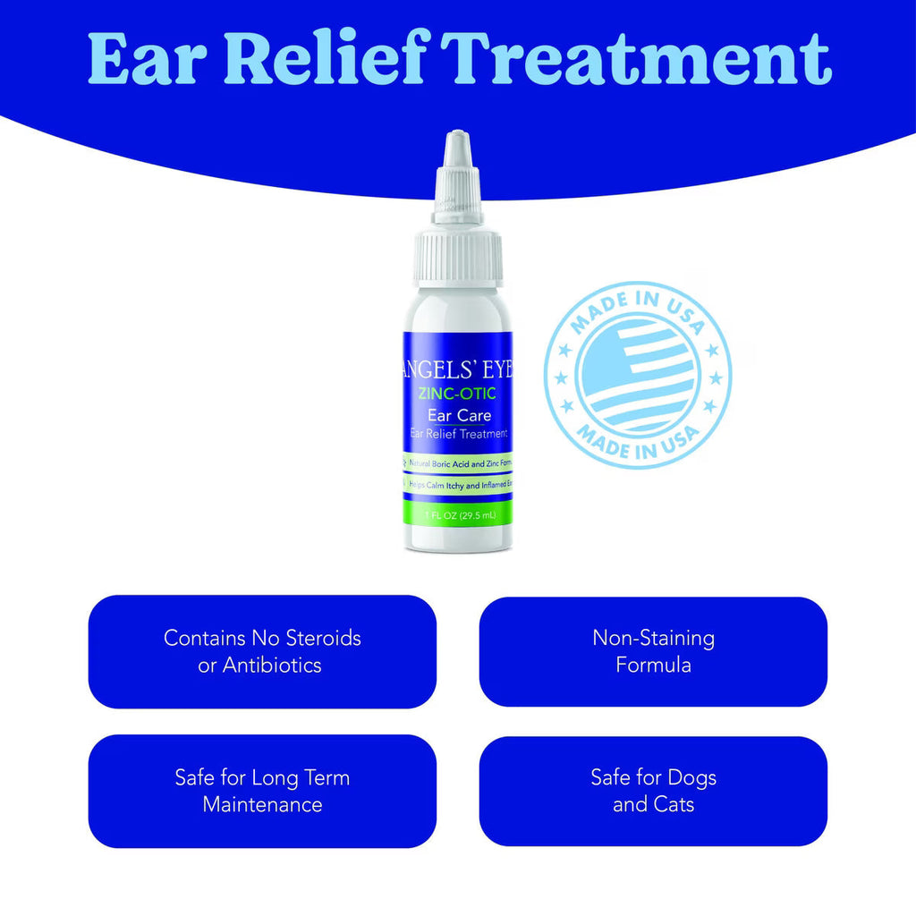 Angel's Eyes Zinc-Otic Ear Relief Treatment for Dogs & Cats, 1-oz
