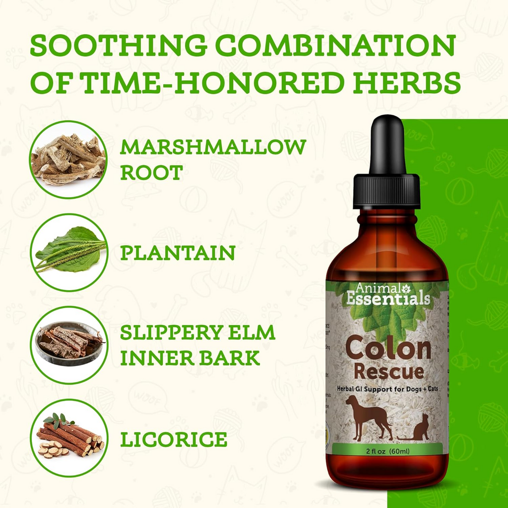 Animal Essentials Colon Rescue Herbal Tonic to Support Normal Bowel Function for Dogs & Cats