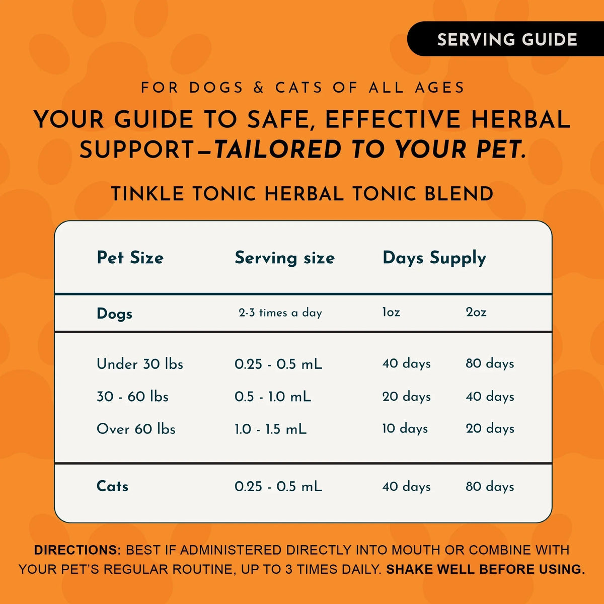 Animal Essentials Tinkle Tonic Herbal Tonic to Support Urinary Tracts System for Dogs & Cats