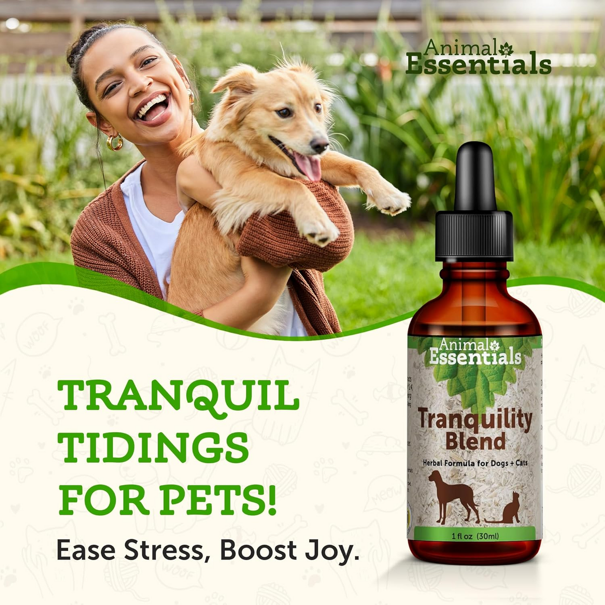 Animal Essentials Tranquil Times Herbal Tonic to Manage Stress & Calm for Dogs & Cats